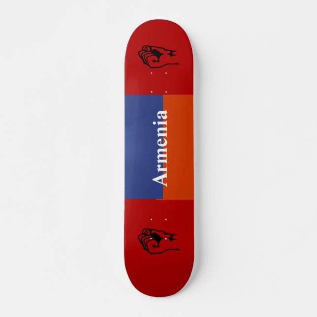 Skateboard de Naranja azul rojo (Anverso )