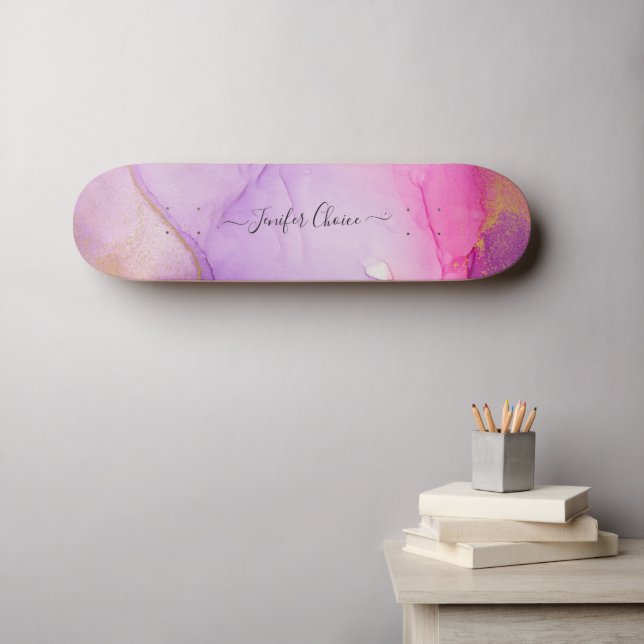 Skateboard de nombres personalizados de Purpurina  (Arte de pared (horz))