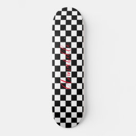 Skateboard de nombres personalizados negros y blan