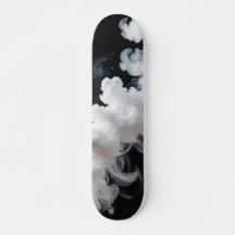 Skateboard de nube de humo monocromo
