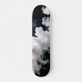 Skateboard de nube de humo monocromo