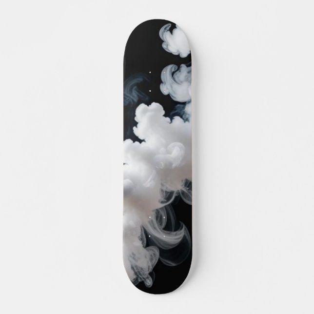 Skateboard de nube de humo monocromo (Anverso )