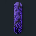 Skateboard de ondas negras y azules o elegir color<br><div class="desc">Colores personalizados - Resumen Warped Black and Blue Waves Stripe Skateboards - Personalizable - o Elija / agregue su color de fondo favorito ! Diseño MIGNED</div>