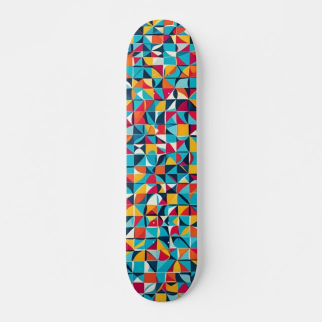 Skateboard de patrones de mosaico geométrico (Anverso )