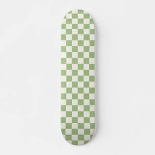 Skateboard de patrones de sabios y crema comprobad