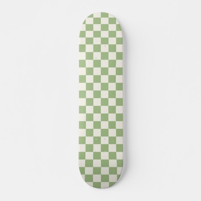 Skateboard de patrones de sabios y crema comprobad (Anverso )