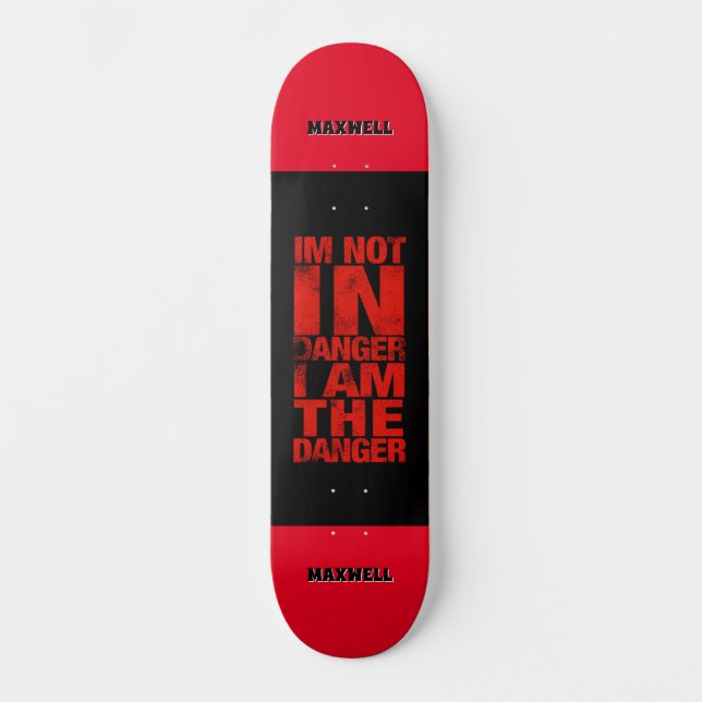 Skateboard de peligro personalizado (Anverso)