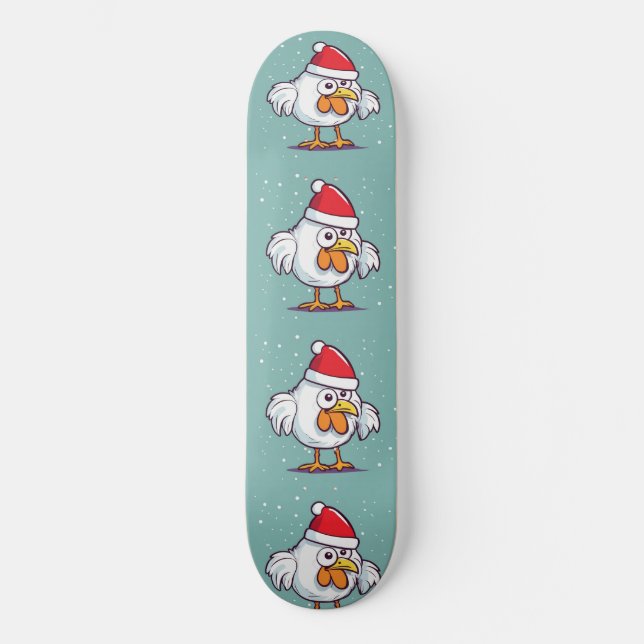 Skateboard de pollo para navidades (Anverso)