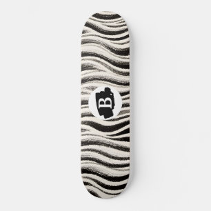 Skateboard de rayas de cebra personalizado