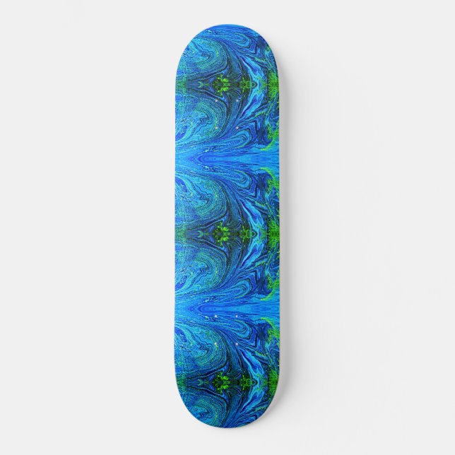 Skateboard de resumen de color azul (Anverso)