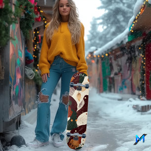 Skateboard de resumen rústico con tonos otoñales