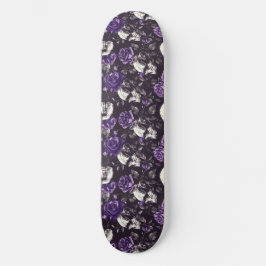Skateboard de Rosas Góticos Black and Purple Skull