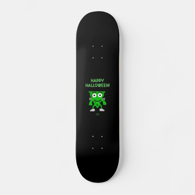 Skateboard de saludos de Franken-Cheese en Hallowe (Anverso)