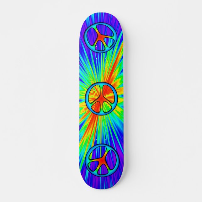 Skateboard de señas de paz estilo años 60 (Anverso )