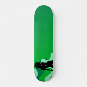 Skateboard de silueta verde