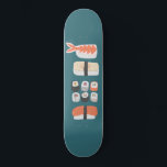 Skateboard de sushi japonés<br><div class="desc">Sushi,  nigiri y maki son deliciosos platos de arte para los amantes de la cocina japonesa.</div>