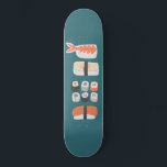 Skateboard de sushi japonés<br><div class="desc">Sushi,  nigiri y maki son deliciosos platos de arte para los amantes de la cocina japonesa.</div>