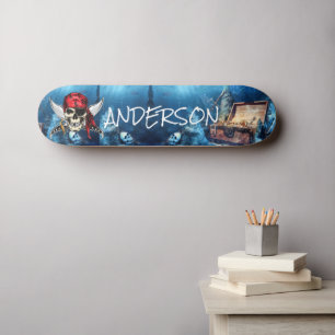 Skateboard de tesoros piratas personalizados