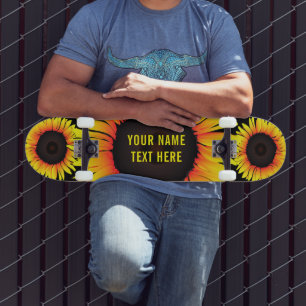 Skateboard de texto de nombre personalizado con gi