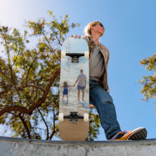 Skateboard de texto fotográfico personalizado - Ún