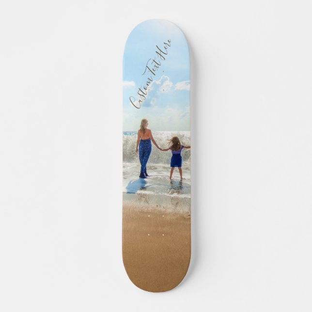 Skateboard de texto y foto personalizado - Su prop (Anverso )