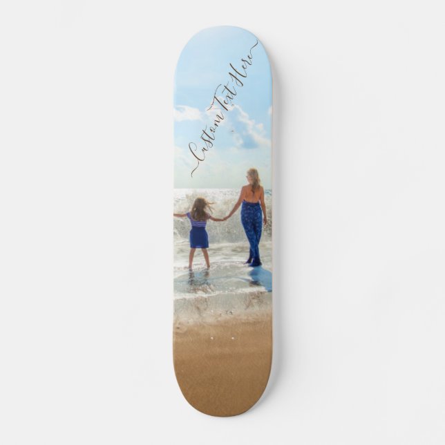 Skateboard de texto y foto personalizado - Su prop (Anverso)