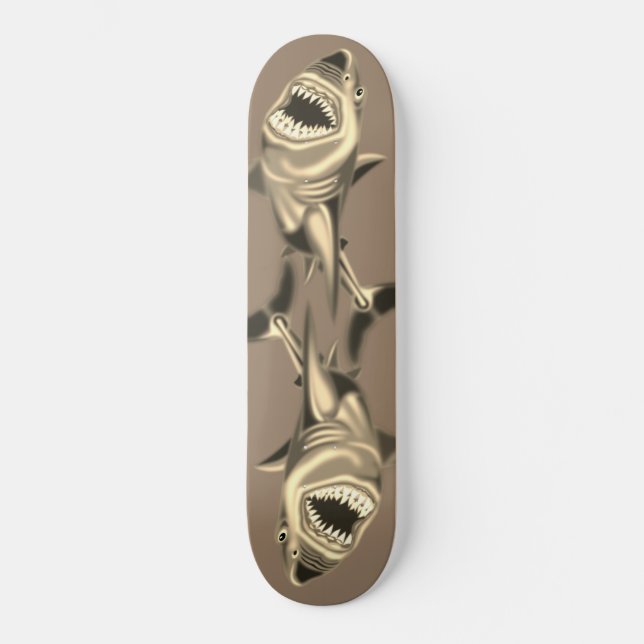 Skateboard de tiburones - Colores Personalizados (Anverso)
