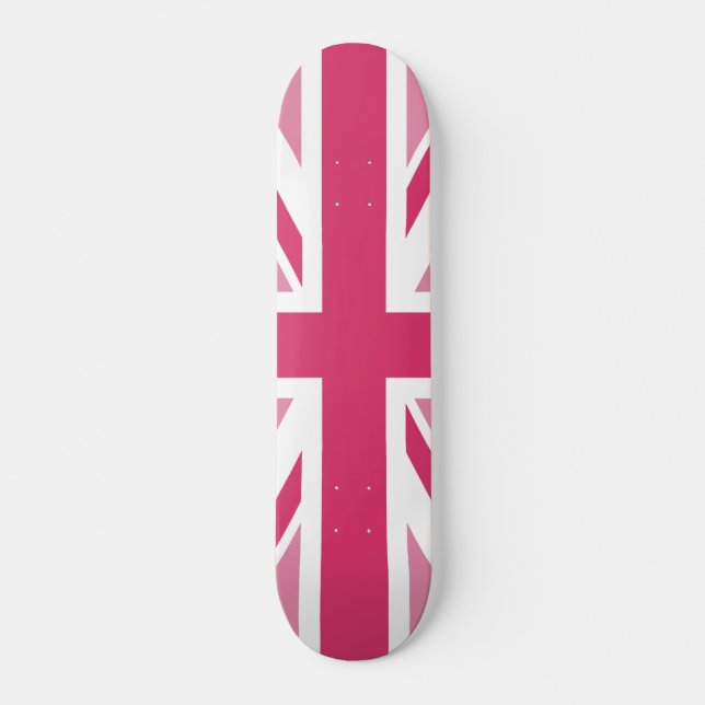 Skateboard ~ de Union Jack en rosas femeninos (Anverso )