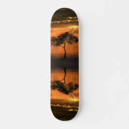 Skateboard de vigas solares de árbol solitario