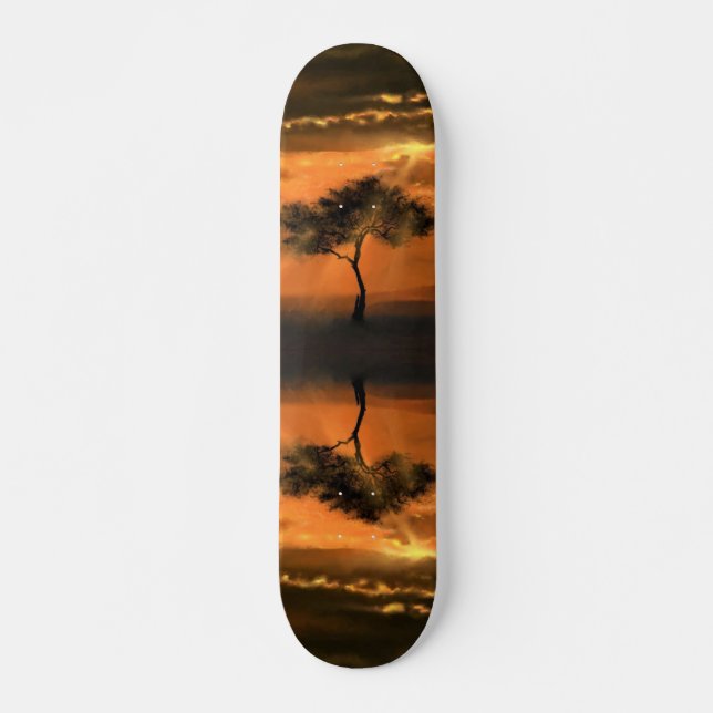 Skateboard de vigas solares de árbol solitario (Anverso )