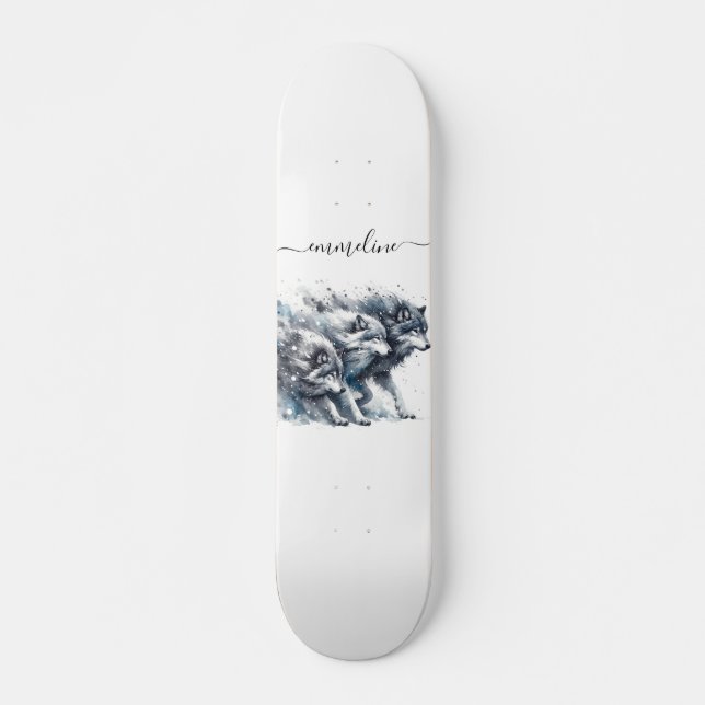 Skateboard de Wolf Pack con nombre de guión person (Anverso )
