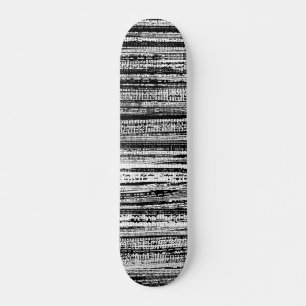 Skateboard Decadencia tecnológica - Blanco y negro en madera