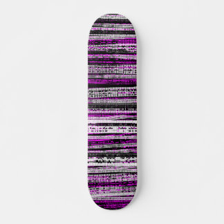 Skateboard Decadencia tecnológica - Blanco y negro en magenta
