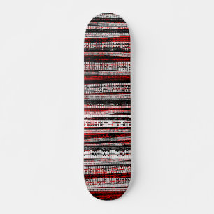 Skateboard Decadencia tecnológica - Blanco y negro en rojo