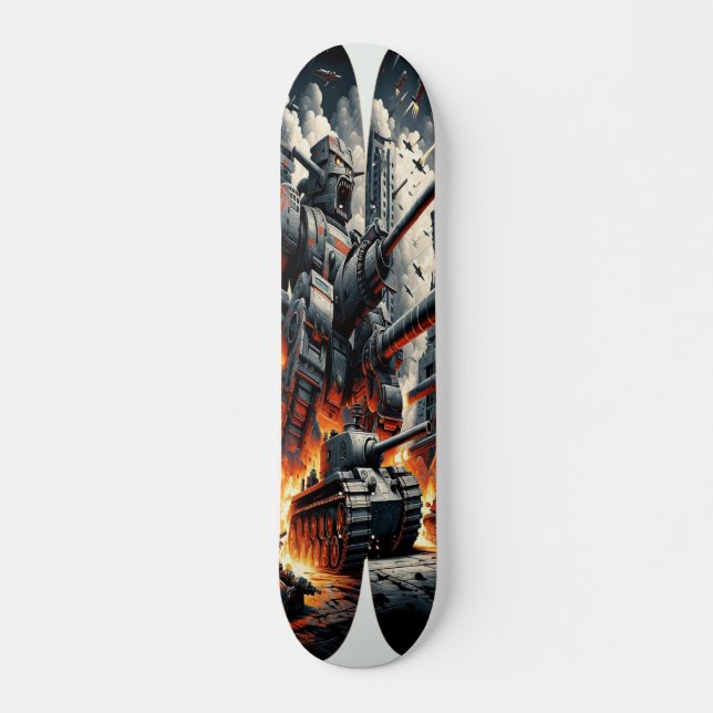 Skateboard "Deck de guerra de Dieselpunk Mech" (Anverso )