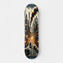 Skateboard "Deck del paisaje urbano de Dieselpunk"