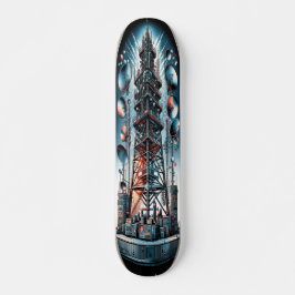 Skateboard "Deck en torre de difusión Dieselpunk"