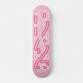 Skateboard Deck Linienmuster in rot und pink