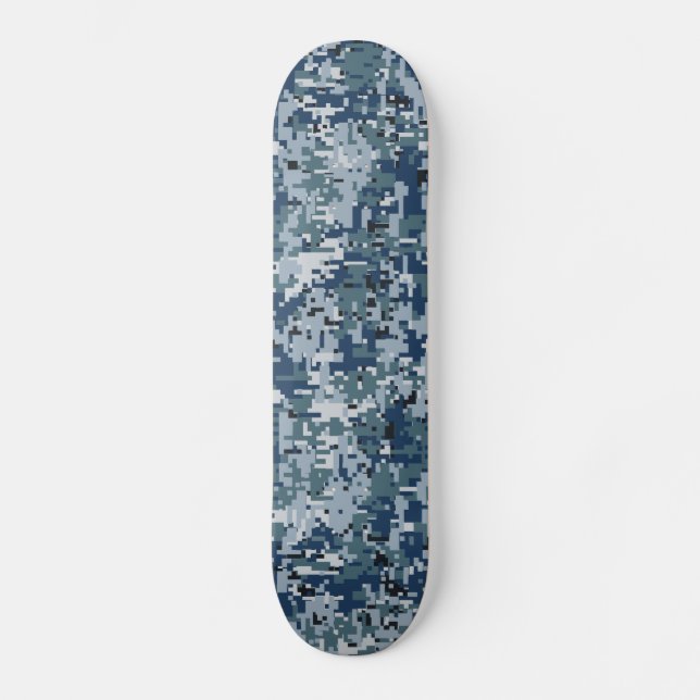 Skateboard Decoración de camuflaje digital azul de la marina (Anverso)