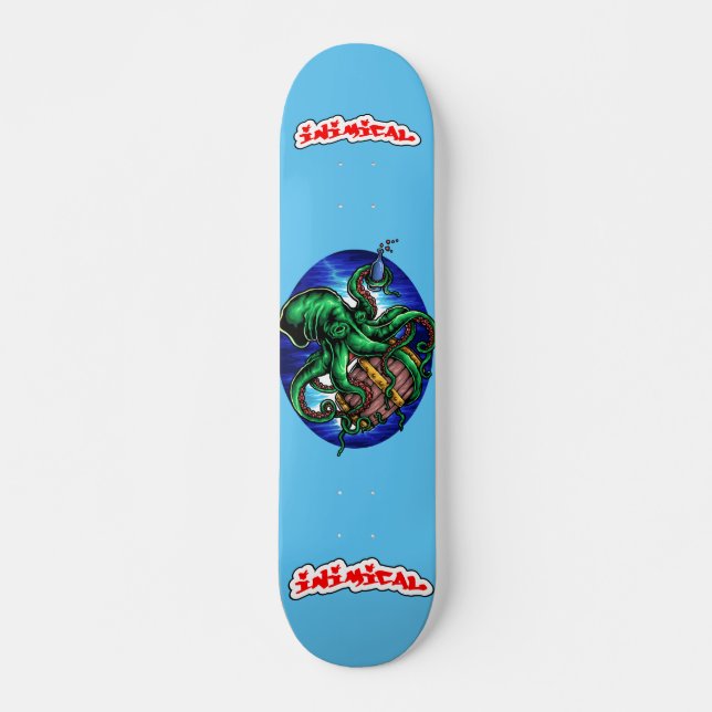 Skateboard Decoración de pulpo de codicia hostil (Anverso )