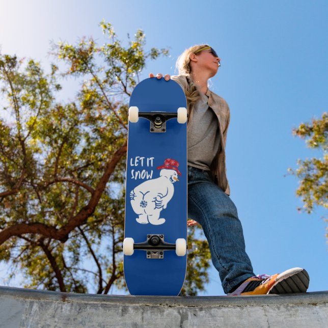 Skateboard DEJAR QUE NIEVE un muñeco de nieve divertido (Exterior 1)