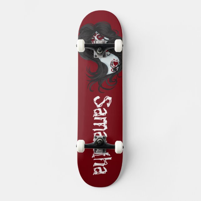 Skateboard del Día del Tatuaje de la Calavera del  (Anverso)