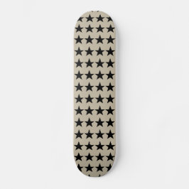 Skateboard del patrón de estrellas beige y negro