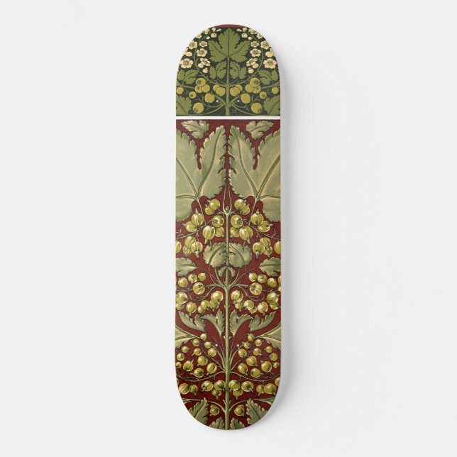 Skateboard del patrón de hojas antiguas (Anverso)