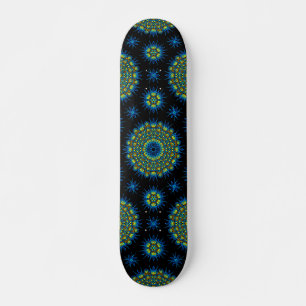 Skateboard del patrón de Mandala amarillo Aqua de