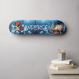 Skateboard del tesoro pirata personalizado