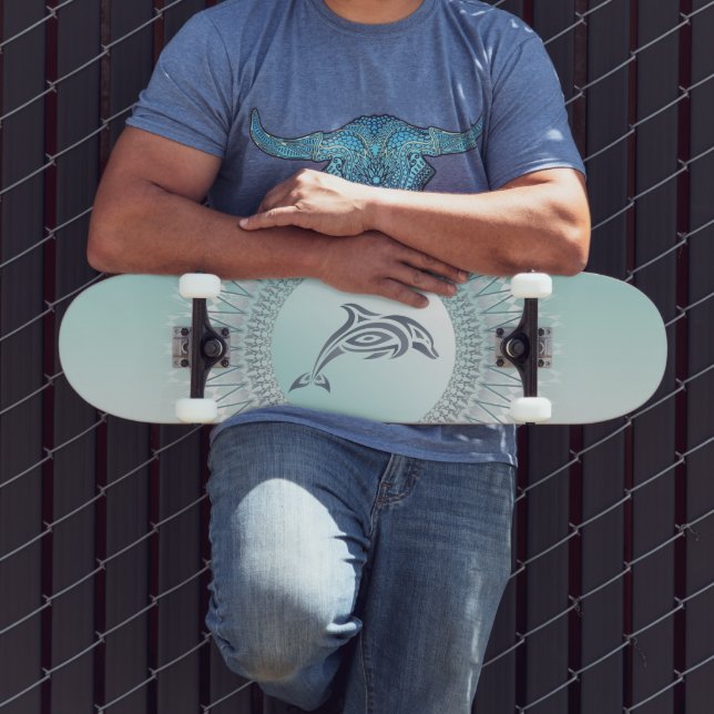 Skateboard Delfín estilo playa Mandala (Exterior 3)