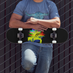 Skateboard Delfines al sol con mano