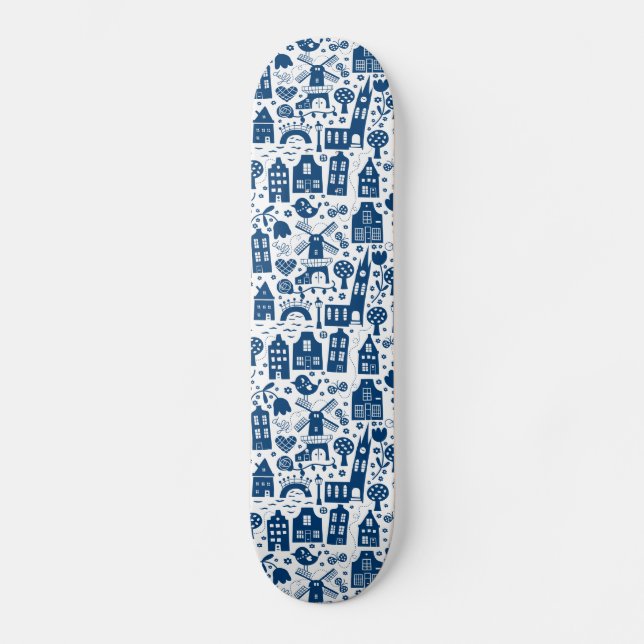 Skateboard Delft Blue (Anverso)