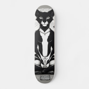 Skateboard Delicioso Gato Místico del Yoga Atlético: Diseño d